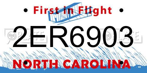 2ER6903 North Carolina License Plate