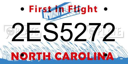 2ES5272 North Carolina License Plate