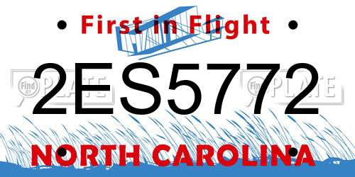 2ES5772 North Carolina License Plate
