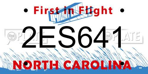 2ES641 North Carolina License Plate