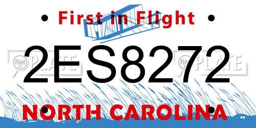 2ES8272 North Carolina License Plate