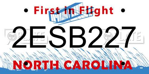 2ESB227 North Carolina License Plate