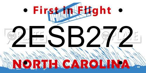 2ESB272 North Carolina License Plate