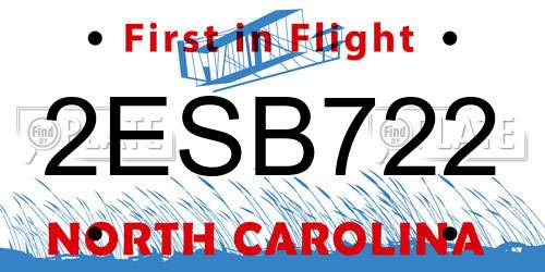 2ESB722 North Carolina License Plate