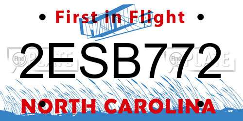 2ESB772 North Carolina License Plate