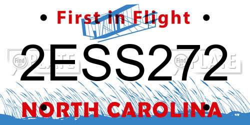 2ESS272 North Carolina License Plate