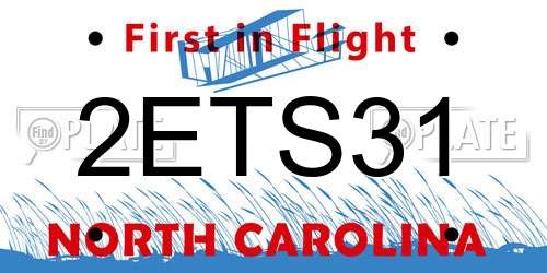 2ETS31 North Carolina License Plate
