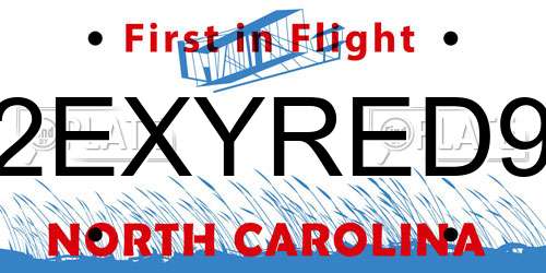 2EXYRED9 North Carolina License Plate