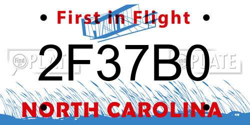 2F37B0 North Carolina License Plate