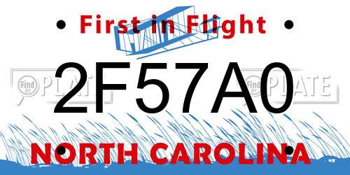2F57A0 North Carolina License Plate