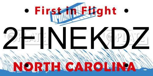 2FINEKDZ North Carolina License Plate