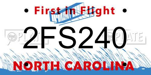 2FS240 North Carolina License Plate