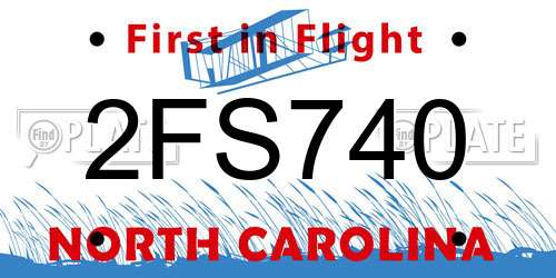 2FS740 North Carolina License Plate