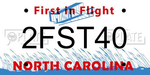 2FST40 North Carolina License Plate