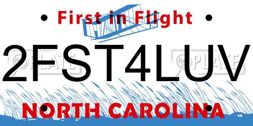 2FST4LUV North Carolina License Plate
