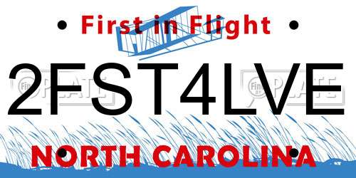 2FST4LVE North Carolina License Plate