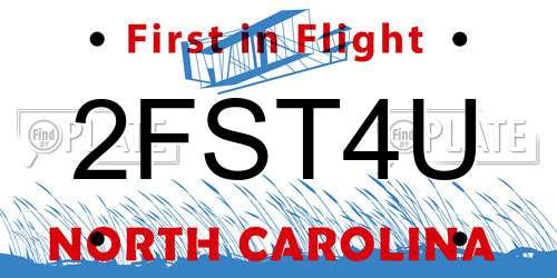 2FST4U North Carolina License Plate