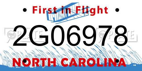 2G06978 North Carolina License Plate