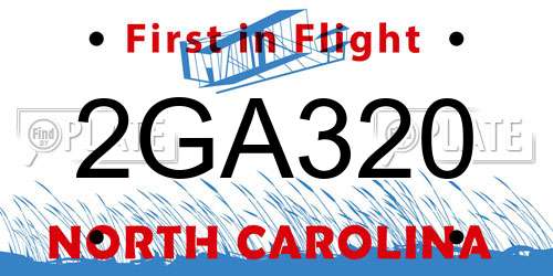 2GA320 North Carolina License Plate
