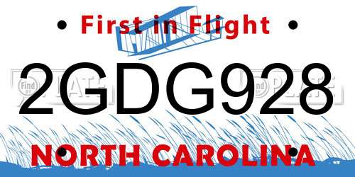 2GDG928 North Carolina License Plate