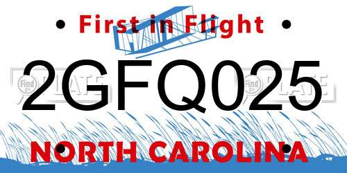 2GFQ025 North Carolina License Plate