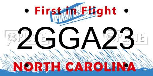 2GGA23 North Carolina License Plate