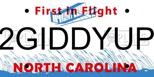 2GIDDYUP North Carolina License Plate