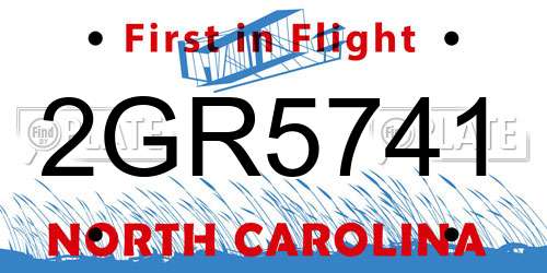 2GR5741 North Carolina License Plate