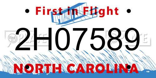 2H07589 North Carolina License Plate