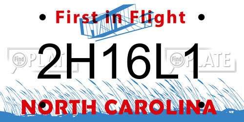 2H16L1 North Carolina License Plate