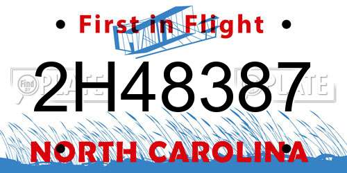 2H48387 North Carolina License Plate
