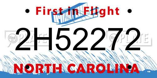 2H52272 North Carolina License Plate