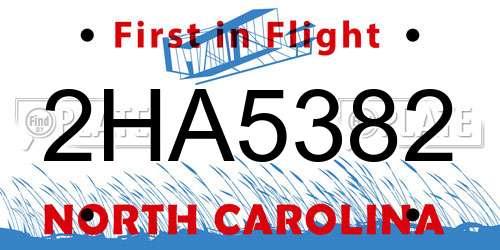 2HA5382 North Carolina License Plate