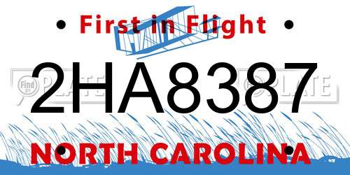 2HA8387 North Carolina License Plate