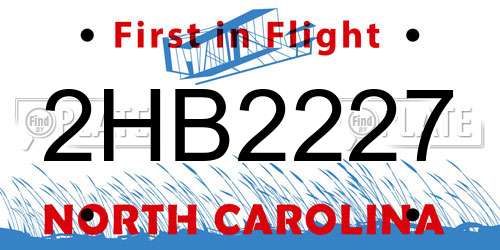 2HB2227 North Carolina License Plate