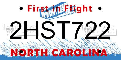 2HST722 North Carolina License Plate