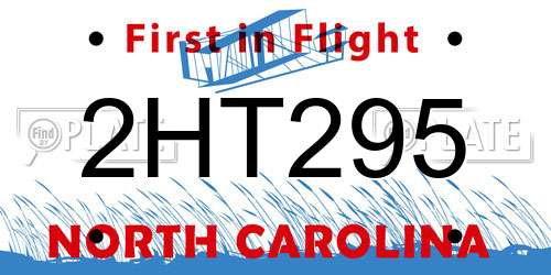 2HT295 North Carolina License Plate