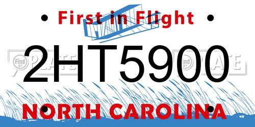 2HT5900 North Carolina License Plate