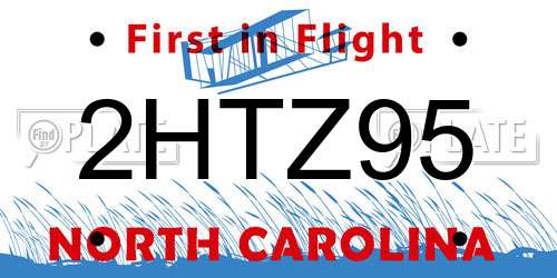 2HTZ95 North Carolina License Plate