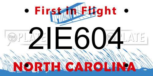2IE604 North Carolina License Plate