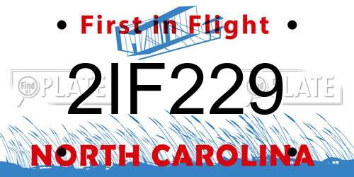 2IF229 North Carolina License Plate
