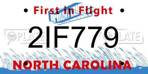 2IF779 North Carolina License Plate