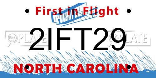 2IFT29 North Carolina License Plate