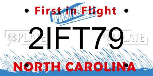 2IFT79 North Carolina License Plate