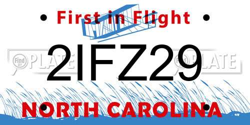 2IFZ29 North Carolina License Plate