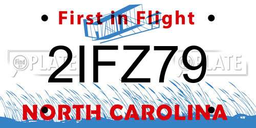 2IFZ79 North Carolina License Plate