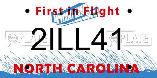 2ILL41 North Carolina License Plate