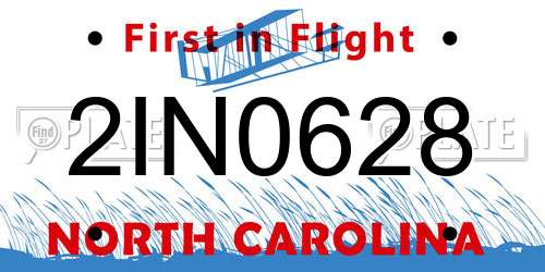 2IN0628 North Carolina License Plate