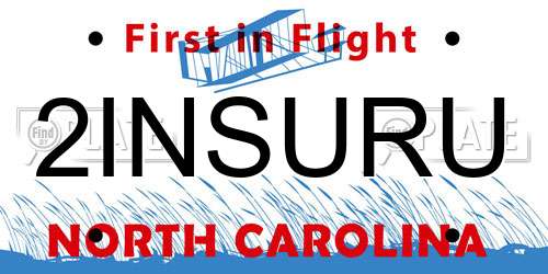 2INSURU North Carolina License Plate