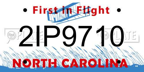 2IP9710 North Carolina License Plate